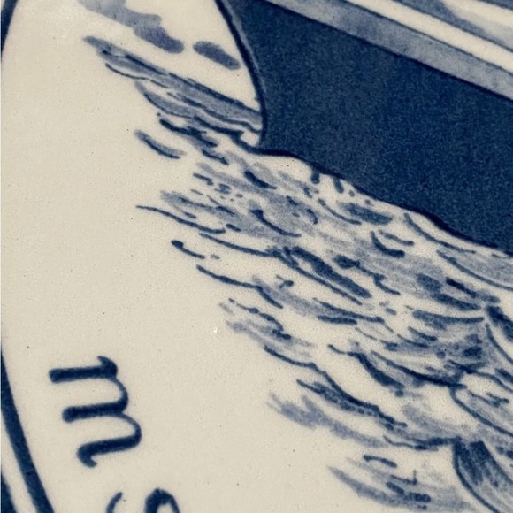 Holland America Line The Inaugural Ms Ryndam 1994 -Blauw Delft Plate -EUC - Picture 5 of 5